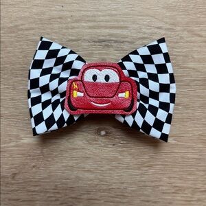 Checkered Bow with Red Car Patch